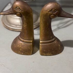 Vintage mallard Brass Duck Bookends